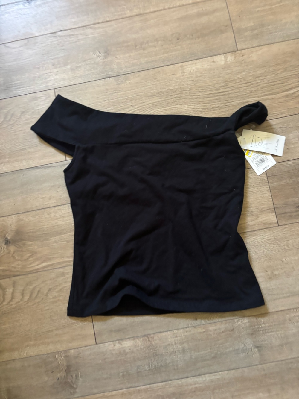 Women's Sculpt Twist Tank Top One-Shoulder Black Top